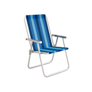 Cadeira De Praia Alumínio Azul Mor