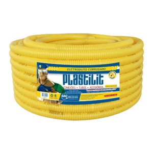 Eletroduto Corrugado 25mm 50M Amarelo Plastilit