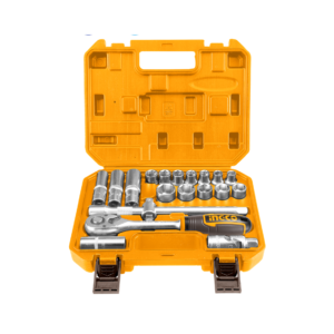 Jogo de Soquetes Com encaixe de 1/2" C/20 Pc Maleta de Plástico Ingco HKTS12201