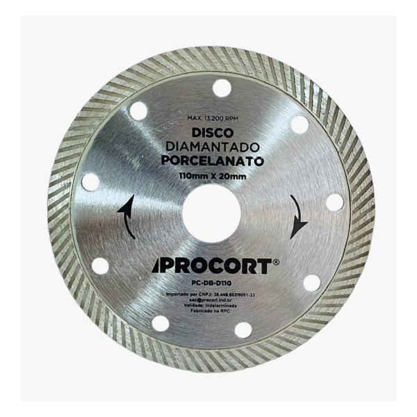 Disco Diamantado Para Porcelanato 110mm Procort