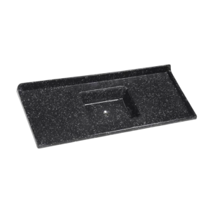 Pia Marmofibra 120cm Preto- Isomarmore Com Valv 3 1/2 Cuba Profunda