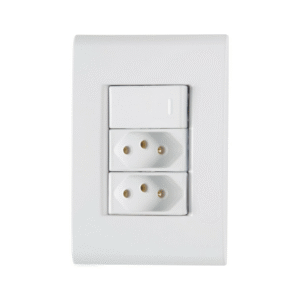 1 Tecla Simples+ 2 Tomada 2p+T 20a 250v Liz Branco 57170/086 - Tramontina