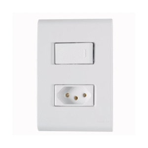 1 Tecla Simples+Tomada 2p+T 20a 250v Liz Branco 57170/044 - Tramontina