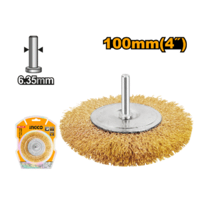 ESCOVA DE ACO CIRCULAR COM HASTE 1/4" 100MM WB41001