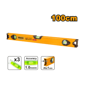 "	NÍVEL DE ALUMÍNIO 1MM ESPESSURA 100CM INGCO HSL18100"