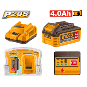KIT CARREGADOR + BATERIA 4.Ah 20v BIVOLT INGCO FBCPK1012-9