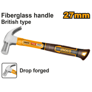 MARTELO COM CABEÇA EM AÇO POLIDO CABO DE FIBRA 27MM INGCO HCH81027