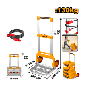 CARRINHO DOBRAVEL C/RODAS CAPAC 130KG INGCO HHWB61201