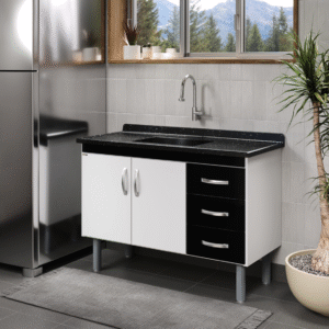 BALCÃO COZINHA 1,20 TOKIO PRETO - AJ RORATO - 8514 - 539215