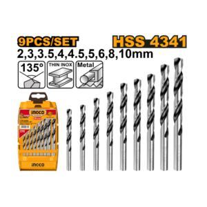 JOGO DE BROCAS C/9PC ACO RAPIDO INGCO AKD1095