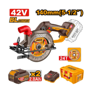 SERRA CIRCULAR BRUSHLESS INDUSTRIAL 5.1/2" À BATERIA 42V INGCO C/2 BAT 2.0A.h INGCO CSLI4214012
