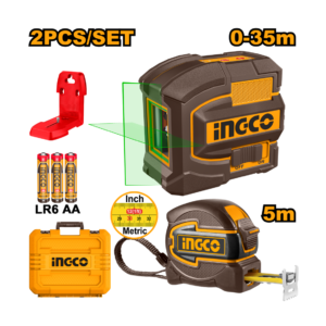COMBO NIVEL A LASER VERDE 35M+TRENA 5M+ESTOJO PL INGCO HLL680081