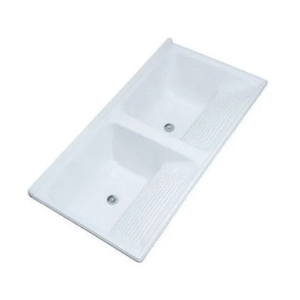 TANQUE DUPLO QUADRADO MARMORE SINTÉTICO GRAN 124x62cm TR - 012936 - 509414