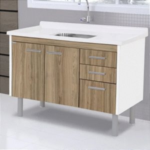 BALCÃO COZINHA 1,20 VALENZA NOGAL - AJ RORATO - 020948 - 560129