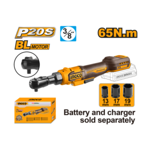CHAVE CATRACA 3/8" 65N.m À BATERIA ÍON-LÍTIO 20V INGCO (NÃO ACOMPANHA BATERIA) CDRLI206521