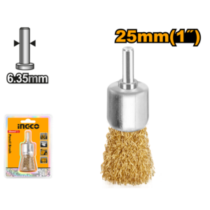 ESCOVA DE ACO PINCEL COM HASTE 1/4" 25MM INGCO WB70241